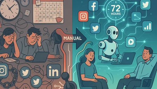 Social Media auf Autopilot: Wie Sie mit KI 72 Stunden pro Quartal sparen